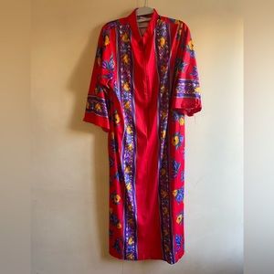 Vintage Granada Housecoat MuuMuu Dress Short Sleeve Full Zip One Size Fits All